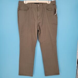 Nautica Straight Leg Pants Mens 34x30 Brown Stretch Cotton Chino Trousers new